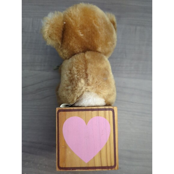 Vintage 1985 Plush Bear on Block by Paula Me And You Gift Love Valentine's - Picture 3 of 6